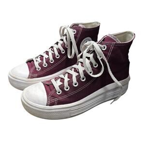Converse Move Platform Shoes Womens 9.5 Burgundy Chuck Taylor All Star High Top